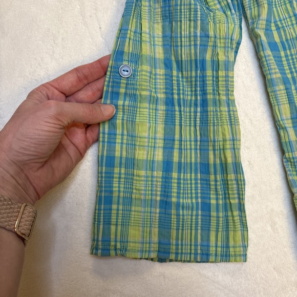 Melrose Women's Blue And Yellow Plaid Button Up Size M Vintage Y2K - Picture 11 of 16
